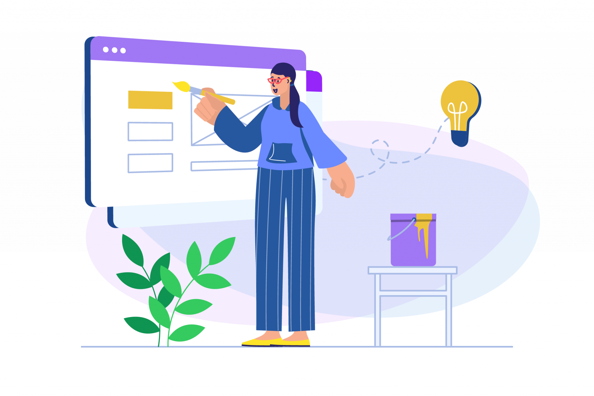 Illustration eines Grafikdesigners bei der Arbeit