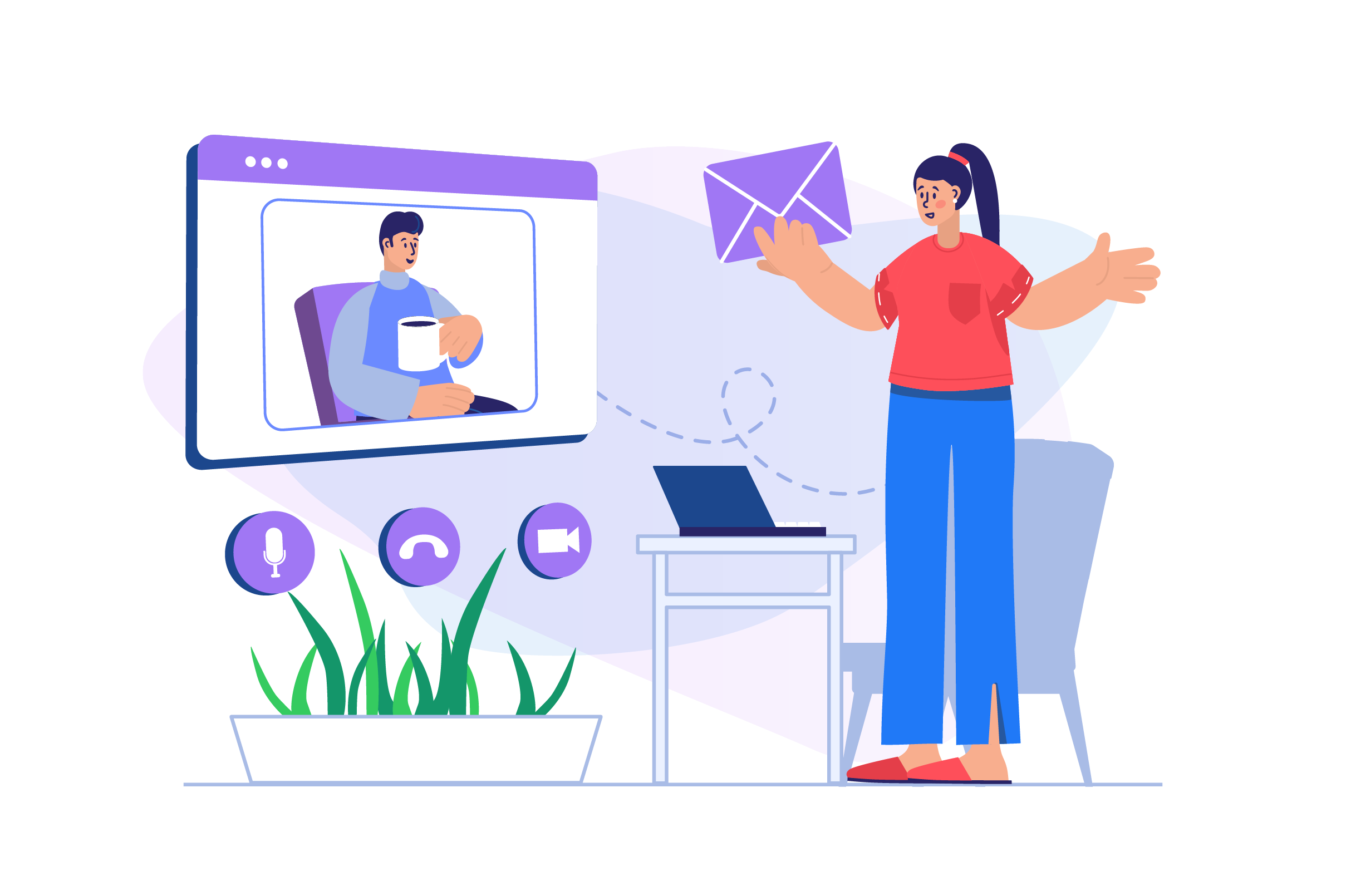 Illustration eines Videocalls